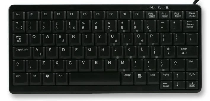 CERATECH Teclado Mini USB/PS/2, Negro, Compacto - Imagen 1 de 1