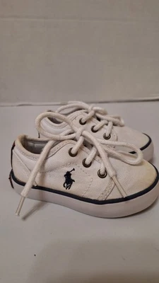 Polo Ralph Lauren Zapatos de Bebé 5 Blanco Niño Pequeño LOGO Niños Unisex Preppy Tenis Foto 1 de 4
