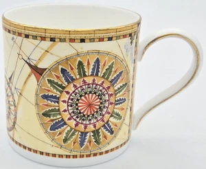 Wedgwood 1996 Atlas Muster Bone China 10 Unzen Kaffee Tee Becher Made in England - Bild 1 von 6