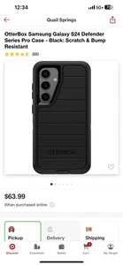 Funda OtterBox Samsung Galaxy S24 Defender Series Pro - Negra: Arañazos y golpes - Imagen 1 de 3