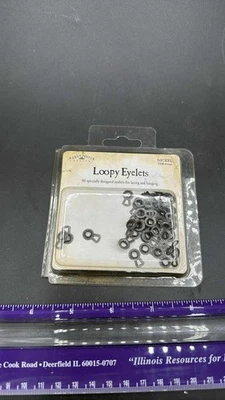 Karen Foster Design Loopy Eyelets 40 Nickel Eyelets for Lacing Hanging Scrapbook - image 1 of 4