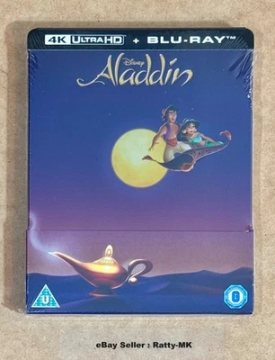 DISNEY's ALADDIN (1992) - UK EXCLUSIVE 4K + BLU RAY STEELBOOK - NEW & SEALED - Image 1 of 4
