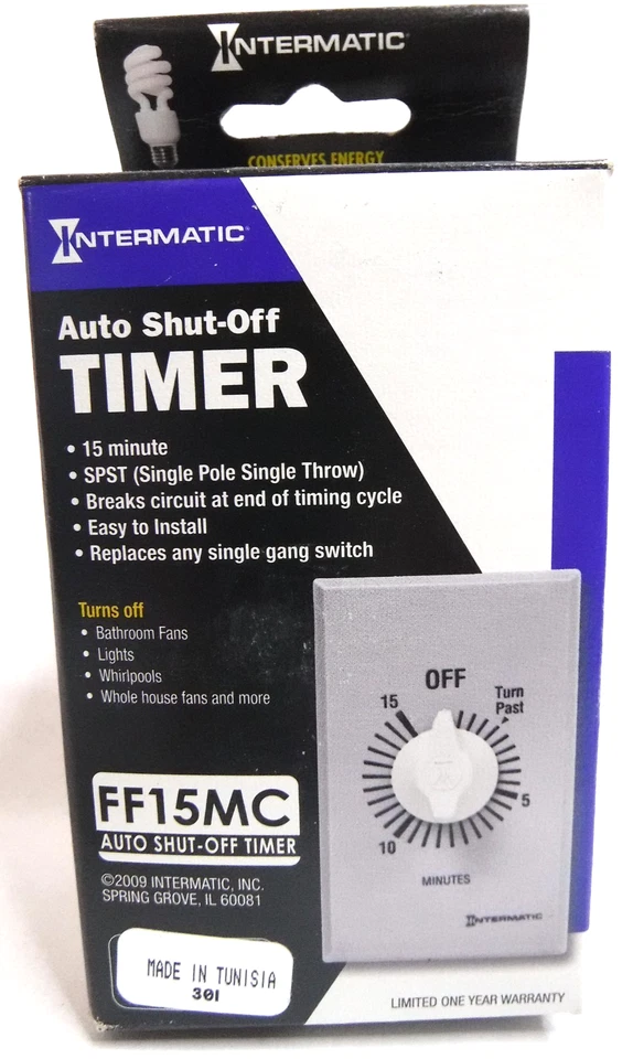 Intermatic Spring Wound 15 Minute Blower Timer Ff15m Ff15mc