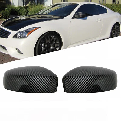 Tapas de cubierta de espejo retrovisor lateral con patrón de fibra de carbono para Infiniti G37 Q40 Q60 2008-2013 Foto 1 de 4
