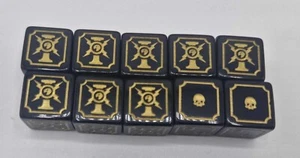 Custode Inspired Cutom Dice Adeptus Custodes Black and Gold - Picture 1 of 1