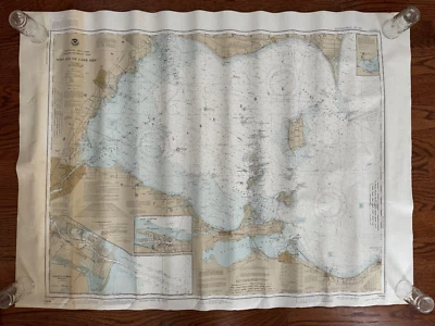 1988 LAKE ERIE US Geological Survey Map West End Michigan Ohio Ontario 40" x 35" - Image 1 of 4