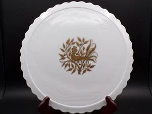 Rare Vintage Quality (3lbs) Cake Plate Platter Centerpiece 12" Gold Rooster C25 - Picture 1 of 8