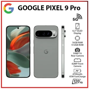 Google Pixel 9 Pro 5G 16GB+512GB HAZEL Dual SIM Unlocked Android Mobile Phone - Afbeelding 1 van 7