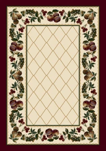 Milliken Ivory Contemporary Leaves Area Rug Floral Fruit Medley Opal Garnet - Picture 1 of 9