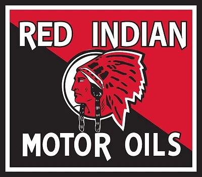 RED INDIAN MOTOR OIL SUPER HIGH GLOSS OUTDOOR 4" OIL DECAL STICKER  - Image 1 of 2