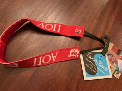 NWT Alpha Omicron Pi - AOII -Running Headband non slip Sweaty Sports Hair Bands  - Image 1 of 4