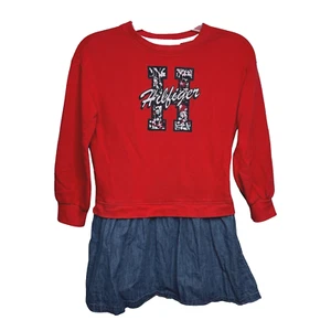 Tommy Hilfiger Dress Girls XL High Risk Red White H Dress Sweatshirt Casual - Picture 1 of 6