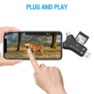 SD/TF Card reader For Android Phones PC Iphone Macbook Deer Camera Multi Black - Picture 1 of 12