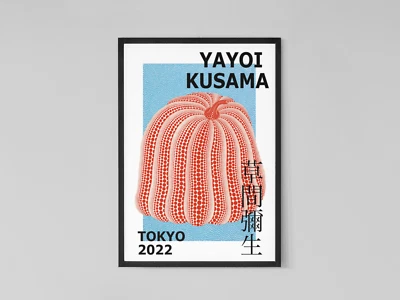 Yayoi Kusama Wall poster, Red Pumpkin | Contemporary pop Art Exhibition Print - Image 1 of 4