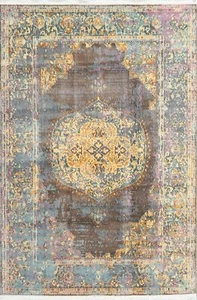 Alfombras turcas estilo vintage florales envejecidas juego de calor alfombras - Imagen 1 de 4