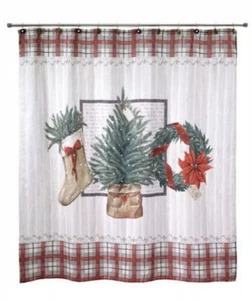 Avanti Farmhouse Holiday Shower Curtain Fabric 72X72 The Art Of The Bath MSRP$54 - Picture 1 of 8