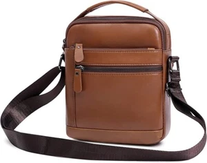 UBORSE MENS MESSENGER SHOULDER BAG LEATHER CROSS-BODY HANDBAG CASUAL SATCHEL - Picture 1 of 7