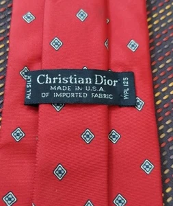 Christian Dior Silk Men's Tie Necktie Red Made in USA  - Picture 1 of 7