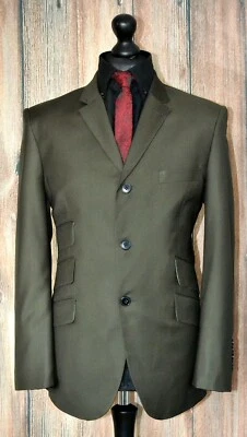 Mod Suit Skinhead Green Suit 3 Button 3-2 pocket Slim Fitting Suit 1960's - Image 1 of 4