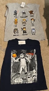 Lot Of 2 Gray And Black Long Sleeved Star Wars Storm Trooper Shirts Size 6-7 New - Picture 1 of 5