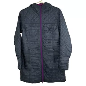 Title Nine Kismet Car Coat Jacket Size L Gray Lightweight Puffer Long - Picture 1 of 11