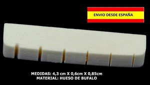 CEJILLA BONE NUT DE HUESO 43mm GUITARRA ROCK ACUSTICA ELECTRICA CUERDAS PUENTE - Imagen 1 de 2