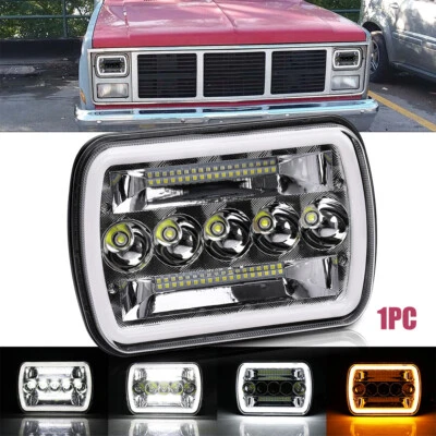 Fit GMC C1500 C2500 C3500 79-86 Chrome 7x6" LED Headlight Hi-Lo DRL Turn Signal - Image 1 of 4