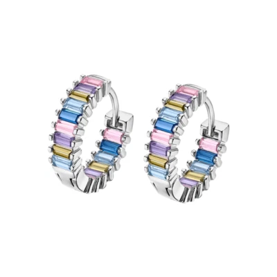 Orecchini Donna Lotus Silver A Cerchio Con Zirconi Multicolore LP3115-4/2 - Immagine 1 di 2