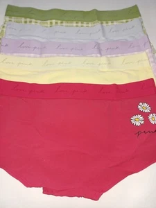 Victoria Secret PINK 5 Pack Cotton Boyshort Panty Lot Shortie Logo S M L 2XL NEW - Picture 1 of 19