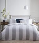 Duvet cover set grey white stripe 100% pure cotton 200 TC quality luxury bedding