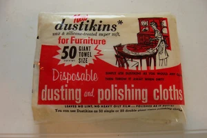 Package of 50  Dustikins wax & silicone treated Dusting & Polishing Cloths NOS - Picture 1 of 2