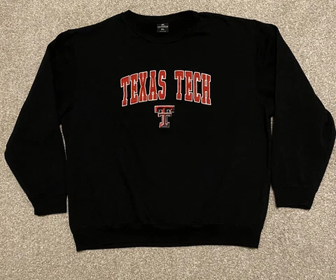 Texas Tech Red Raiders Sweatshirt Mens 3XL Black Pullover Crew Neck Colosseum Cover