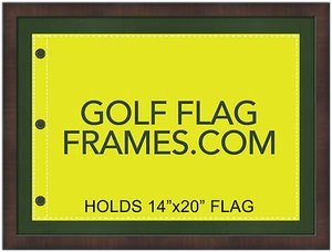 17x23 Brown Flag Frame, Moulding brn-001, holds 14x20 Golf Flag, flag not inc - Picture 1 of 5