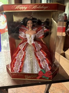 RARE 1997 Misprint Green Eyes Holiday Barbie Happy Holidays Special Edition SHE - Picture 1 of 2