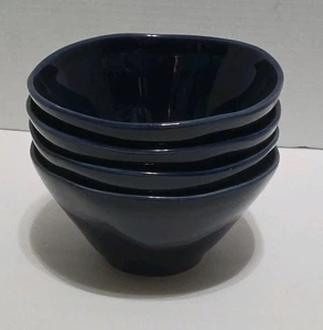 4 Kiste & Fass Marin dunkelblau Suppe/Müslischalen 4er Set sehr guter Zustand 6" breit  - Bild 1 von 9