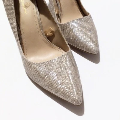 Zapatos de tacón alto BCBG Generation dorado brillo punta talla 11M Foto 1 de 4