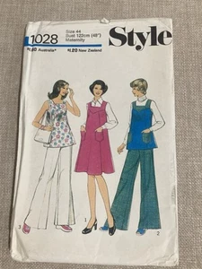 Vintage Style Maternity Pattern #1028 Pinafore Dress Top Or Trousers Complete - Picture 1 of 7