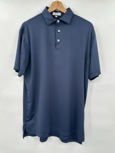 Peter Millar Summer Comfort Polo Mens Blue Golf Las Colinas Club Shirt Sz M Read - Picture 1 of 7