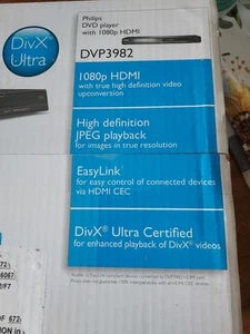 Phillips DVD Player Dvp3982 W 1080p HDMI - Box Has Wear New Never Used - Picture 1 of 4