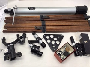 Pre-owned Unassembled Selsi Model 247 Telescope And Tripod W/Case Sold As Is - Picture 1 of 22