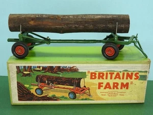 VINTAGE BRITAINS 1955 LEAD FARM EXCELLENT BOXED #129F TIMBER TRAILER & REAL LOG - Picture 1 of 6