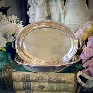 Silver Plate & Stainless Vegetable Serving Bowls VGC - Picture 1 of 8