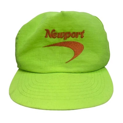 Gorra gorra vintage de nailon con logotipo de Newport verde neón talla única años 90 Foto 1 de 4