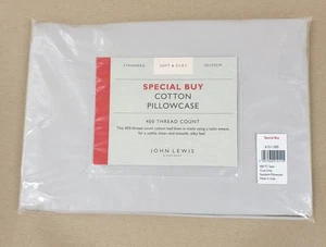 John Lewis Soft & Silky 400TC Cotton Standard Pillowcase COOL GREY 61511305 - Picture 1 of 2