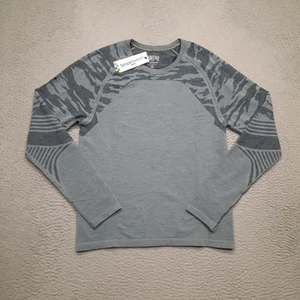 Smartwool Intraknit Merino Base Layer Shirt Men 2XL XXL Blue Camo Crew Neck - Picture 1 of 8