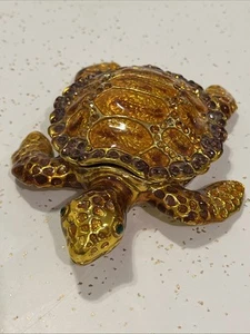 Schildkröte Schmuckschatulle Emaille Magnetverschluss - Bild 1 von 14