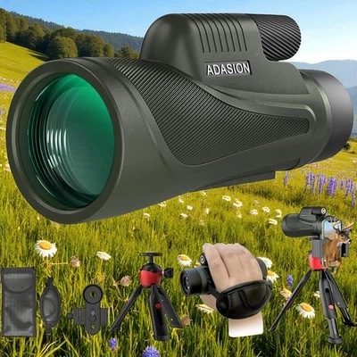 12x56 Monocular Telescope HD Waterproof Monocular Tripod Phone Adapter Case Gift - Image 1 of 4