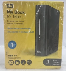 WD My Book for Mac 1 TB USB 2.0 Desktop External Hard Drive WDBAAG0010HCH - Afbeelding 1 van 3