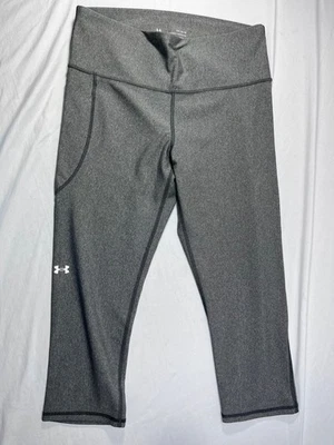 Under Armour Leggings Adult Large L Gray Compression Pants HeatGear Yoga Womens - Image 1 of 4