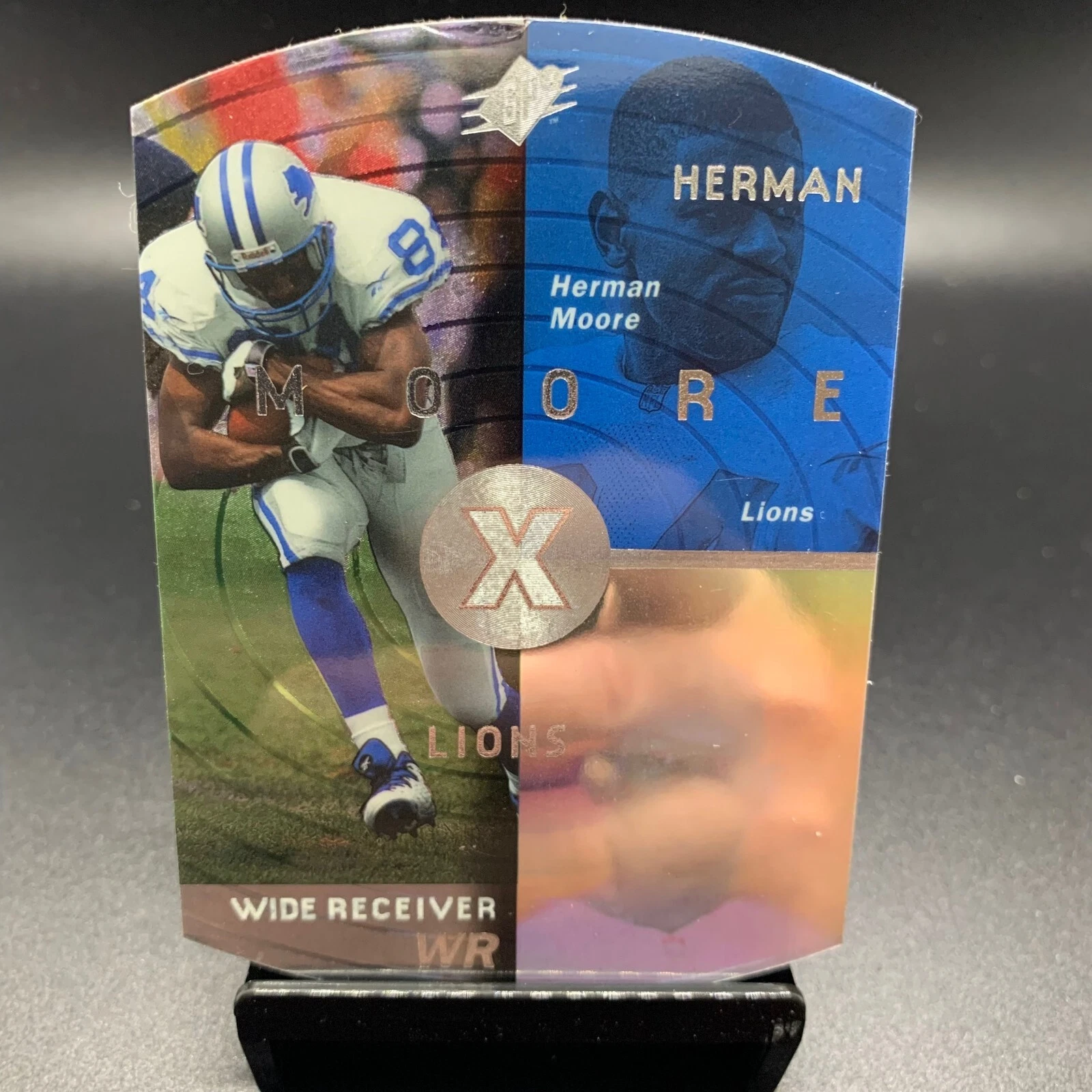 1998 SPx Steel Football #16 Herman Moore Die-Cut Detroit Lions (Read)